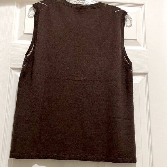 CHARTER CLUB ARGYLE SLEEVELESS SWEATER, MULTI COLOR, 60% MERINO WOOL - Picture 5 of 10